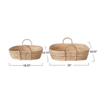 Hand-Woven Rattan Trays w/ Handles