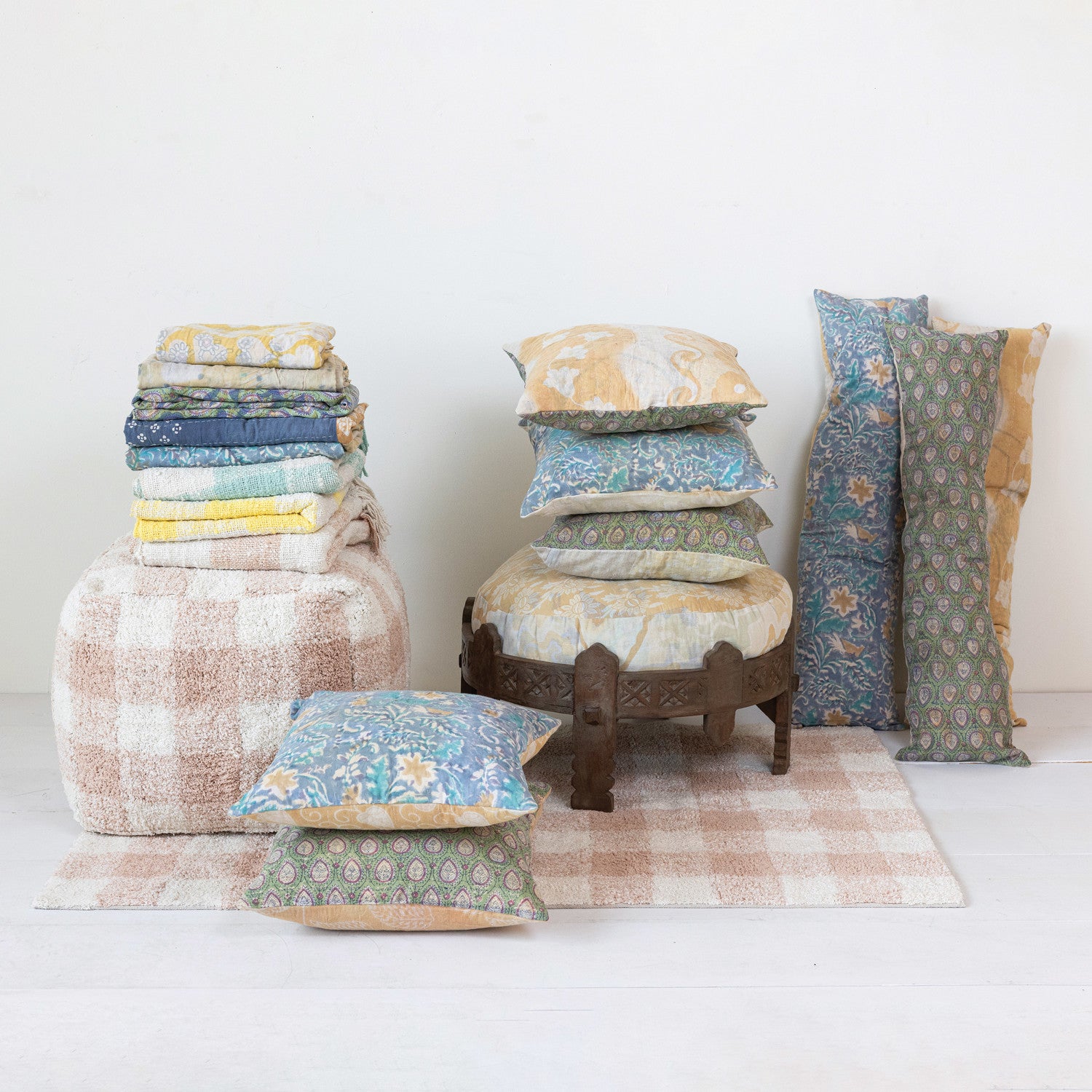 Vintage Kantha Lumbar Pillow