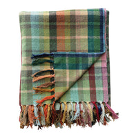 Plaid Woven Fringe Throw