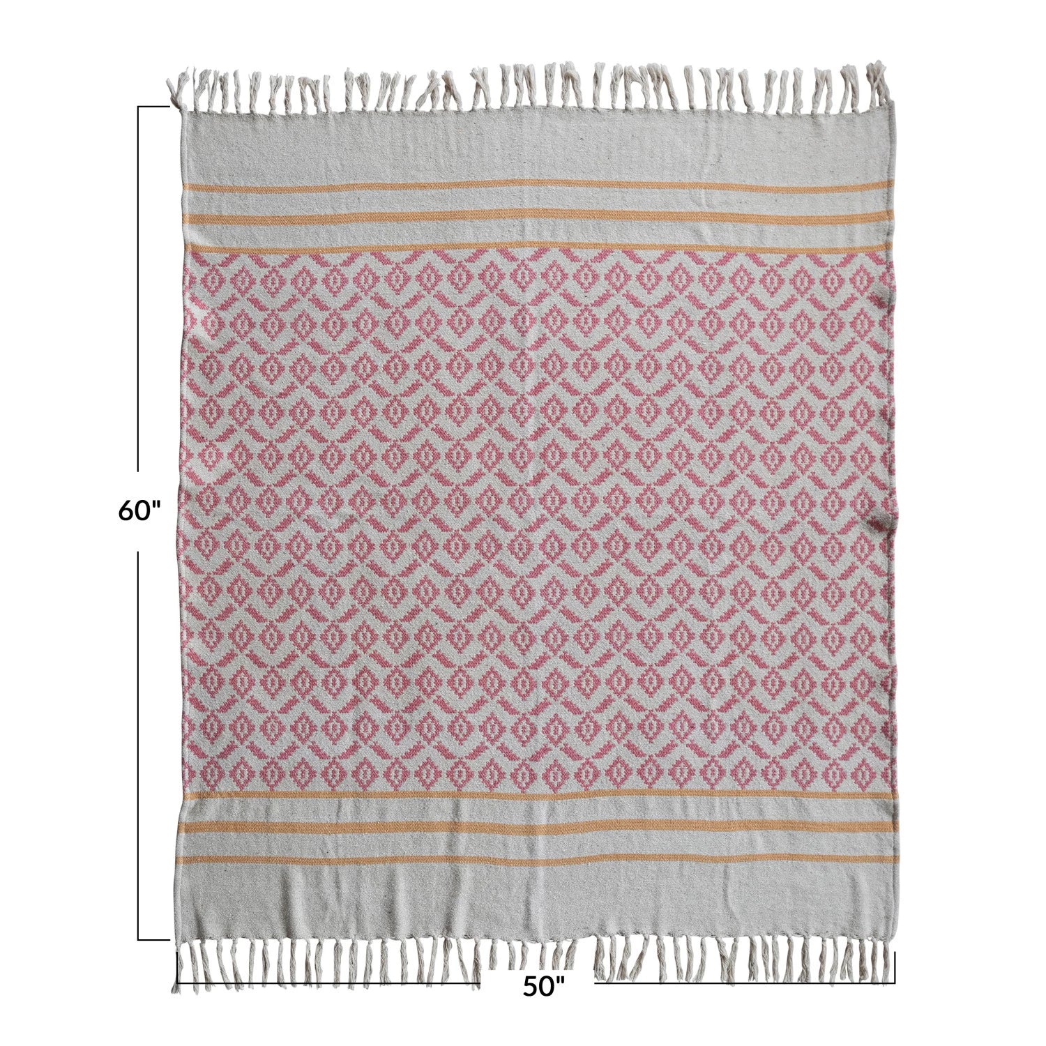 Cheree Stripes + Tassels Jacquard Throw
