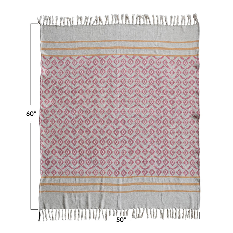 Cheree Stripes + Tassels Jacquard Throw