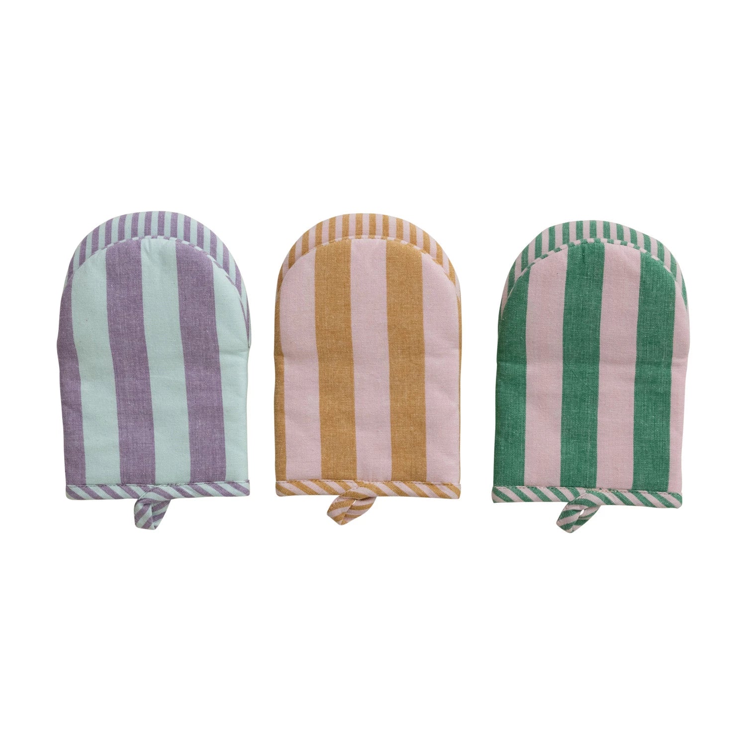 Striped Cotton Oven Mitt
