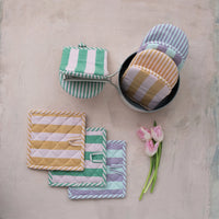 Striped Cotton Oven Mitt
