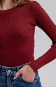 Belle Ribbed Crewneck Knit Top