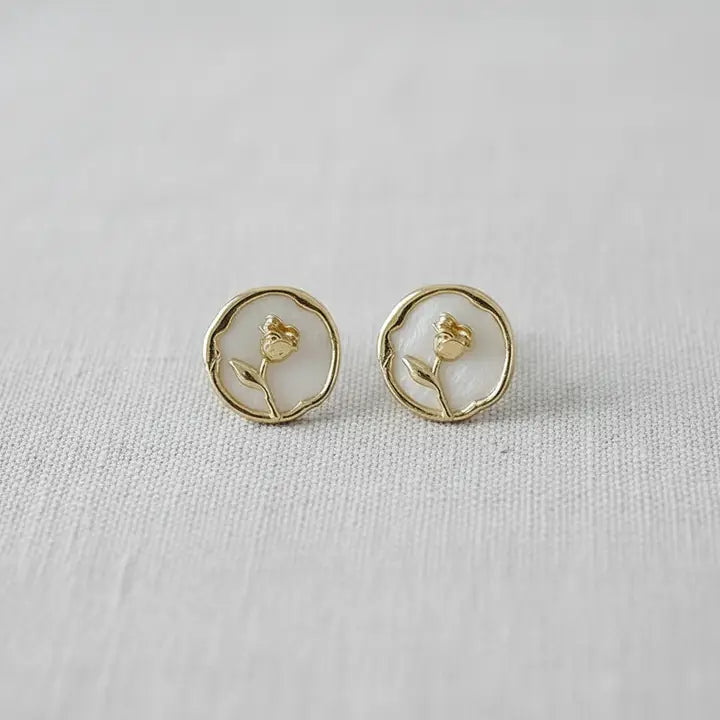 Aydin Rose Stud Earrings