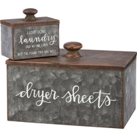 Tin Laundry Sheets Bin Set