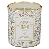 My Grace Is Sufficient Glass Candle