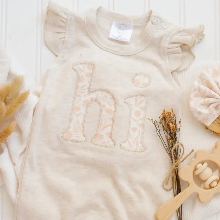 "Hi" Baby Romper