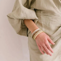 Metallic Gold Mix Bangle Set | Sunshine Tienda