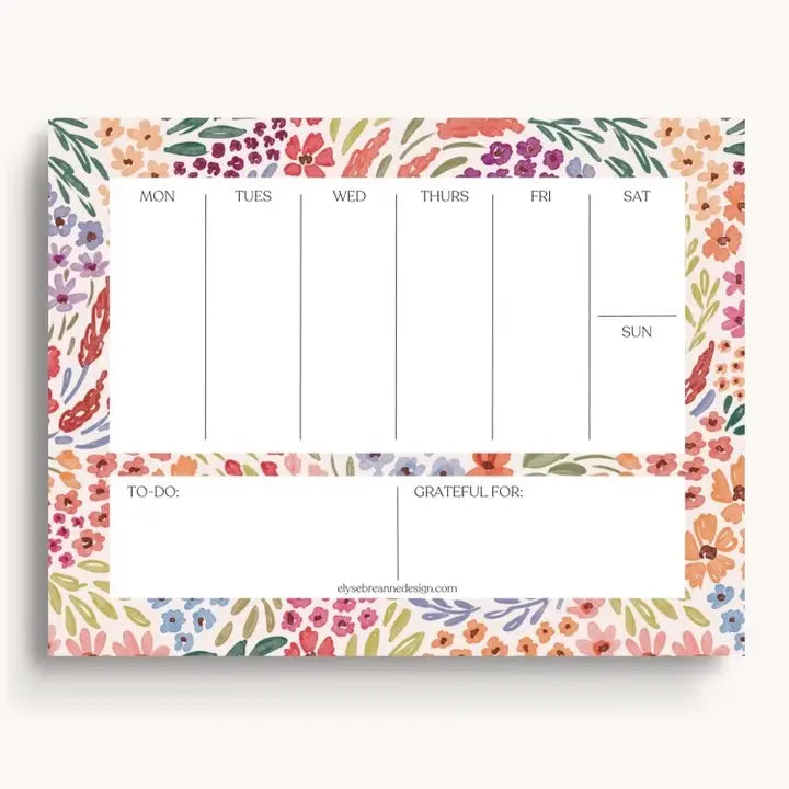 Countryside Blooms Weekly Planner Notepad