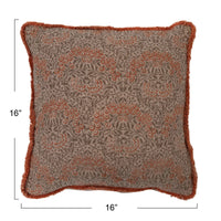 Metallic Floral Pattern Throw Pillow