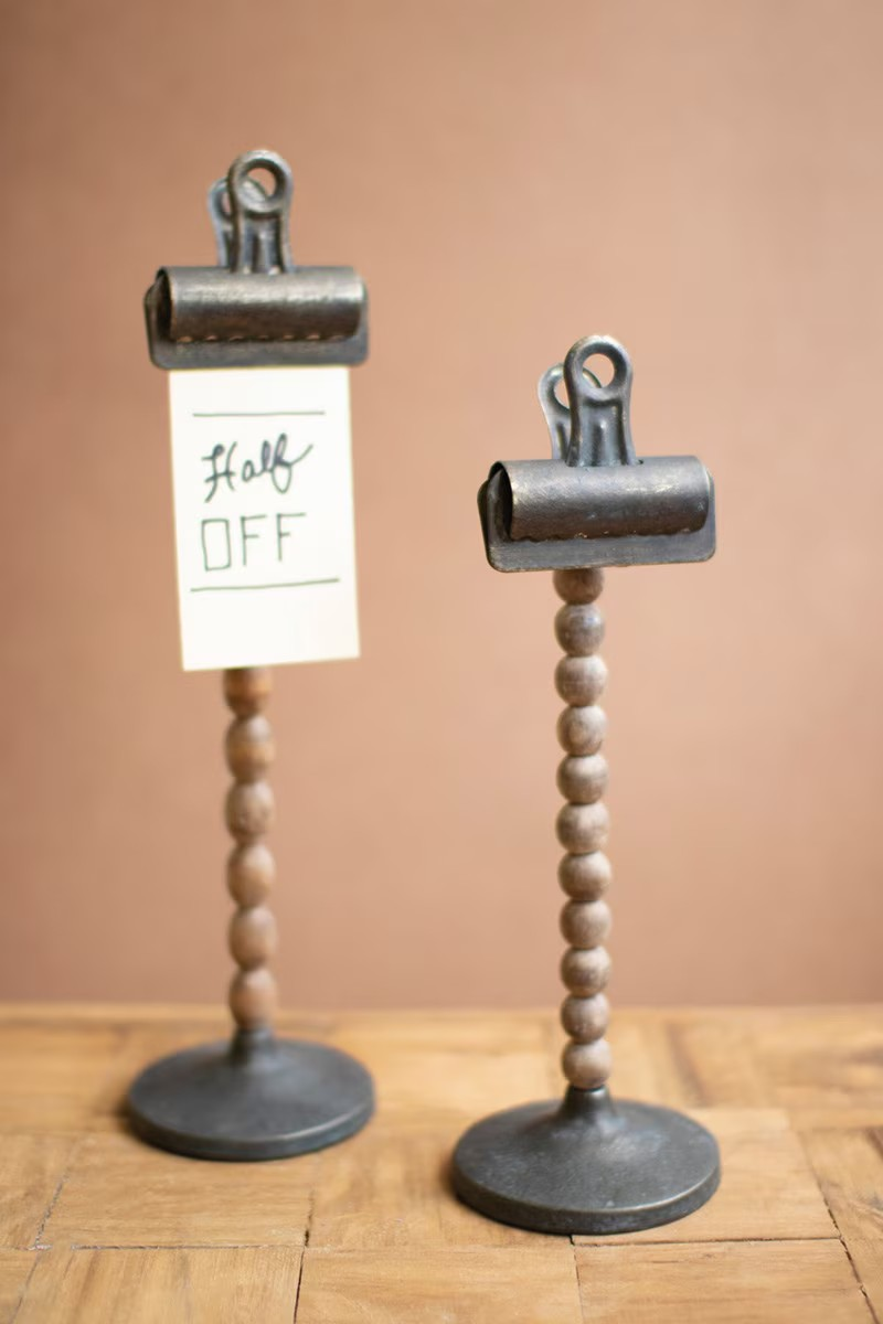 Wood Beaded Standing Clips