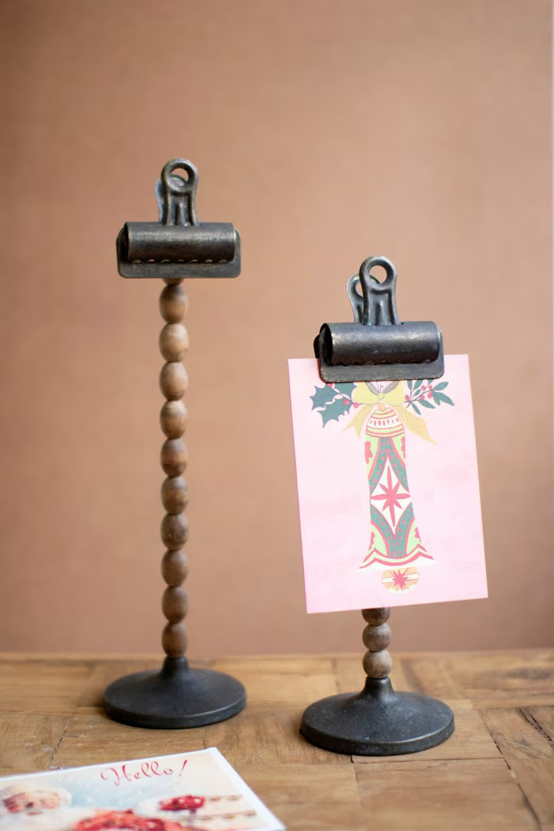 Wood Beaded Standing Clips