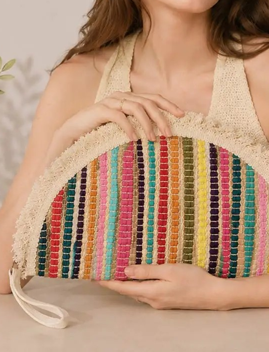 Boho Half Moon Clutch Bag