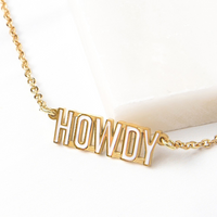 "HOWDY" Gold Necklace