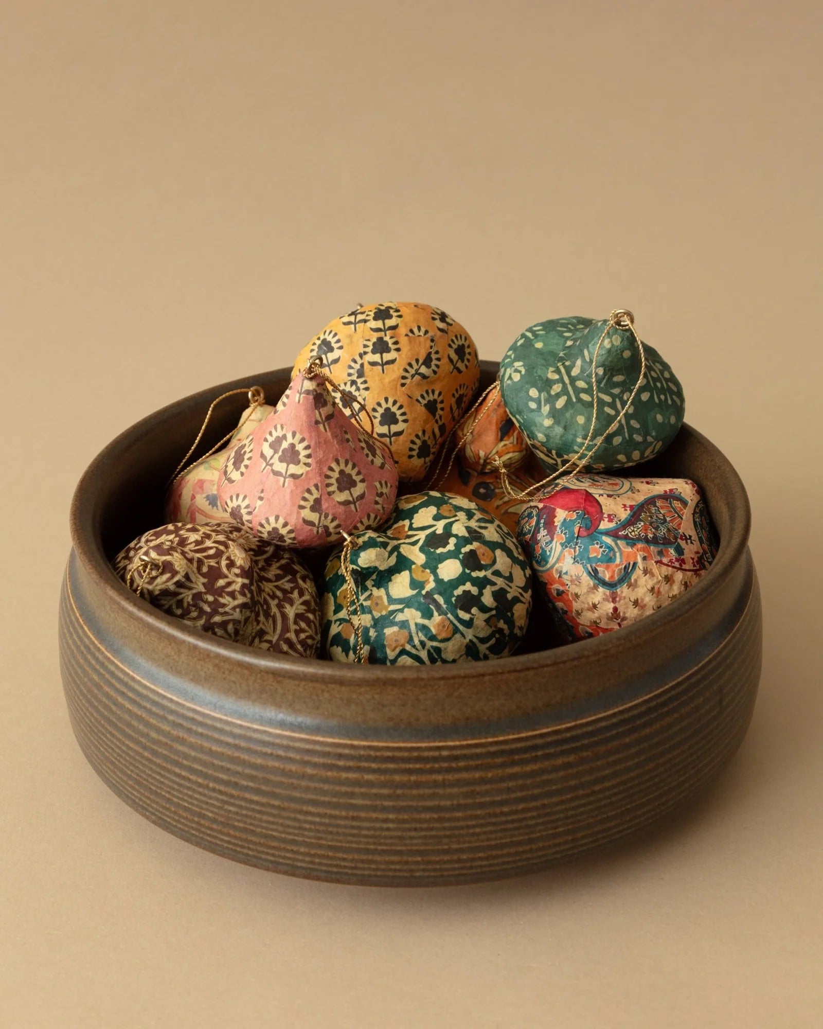 Block Printed Paper Mache Ornament