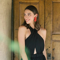 Painted Poinsettia Earrings | Sunshine Tienda