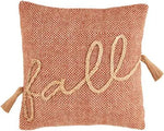 Mud Pie Jute Embroidery Pillow
