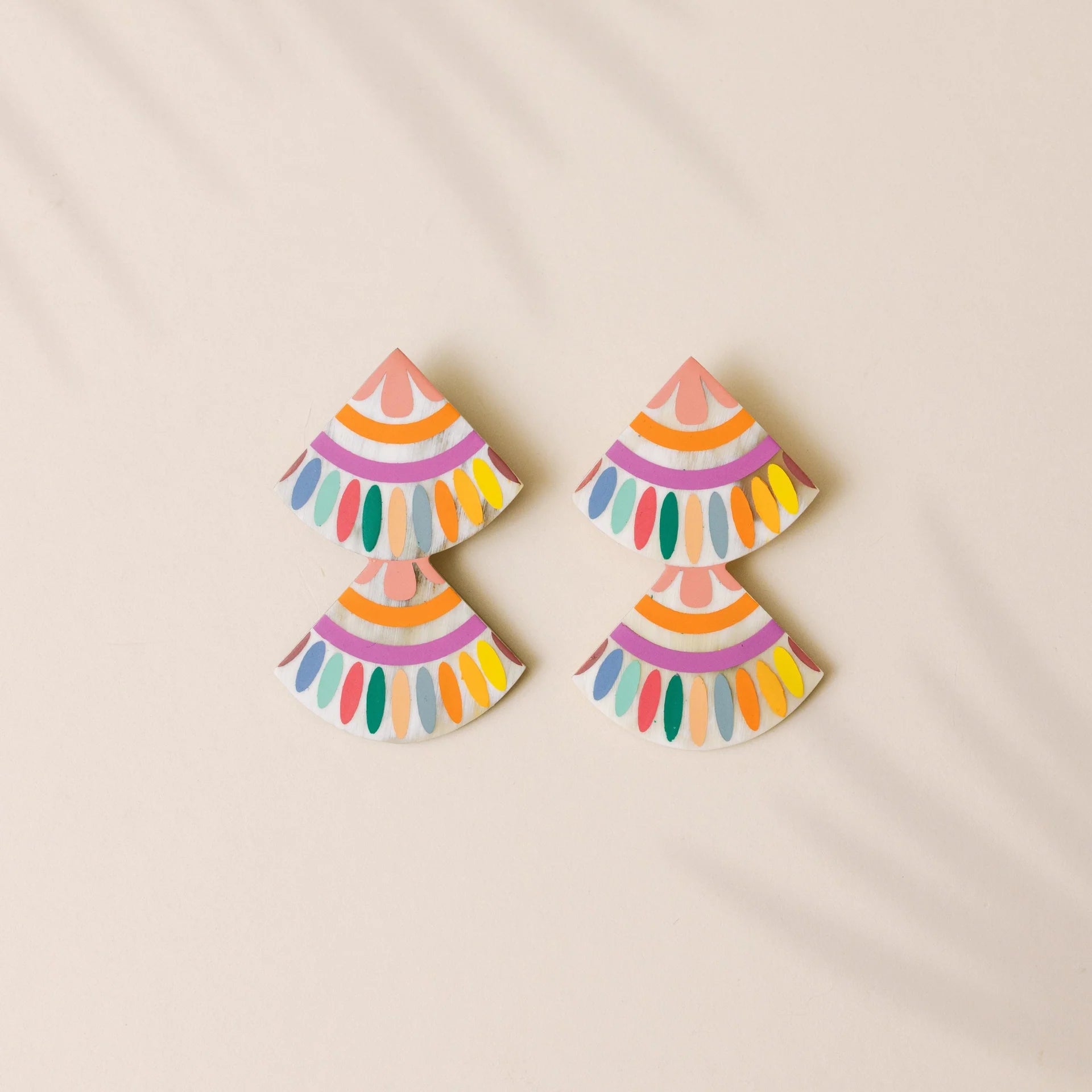 Rainbow Double Tile Earrings | Sunshine Tienda