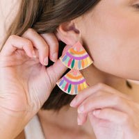 Rainbow Double Tile Earrings | Sunshine Tienda