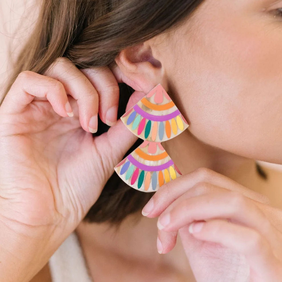 Rainbow Double Tile Earrings | Sunshine Tienda