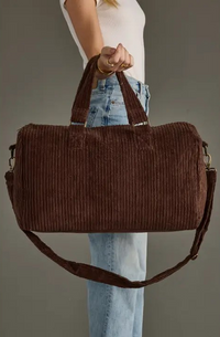 Brown Corduroy Duffel Bag