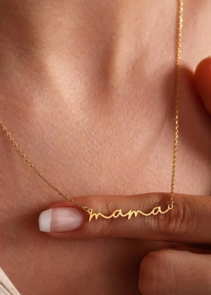 Mama Script Necklace