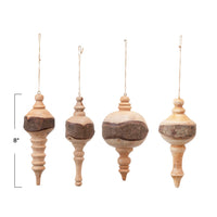 Mahogany Wood Finial Ornaments