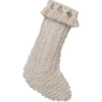 Cotton Slub Stocking with Tufting + Tassels