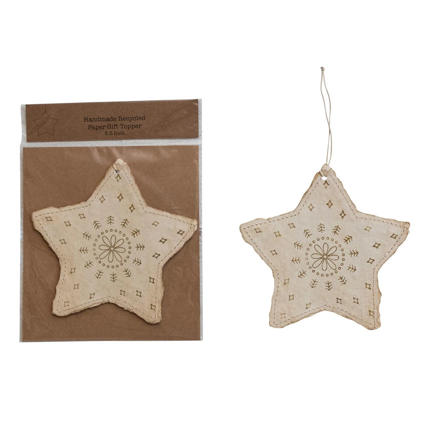 Handmade Paper Star Ornament/Gift Topper - FINAL SALE