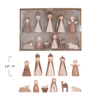 Wooden Finish Nativity Set