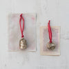Metal & Glass Bell Ornament With Velvet Ribbon Hanger