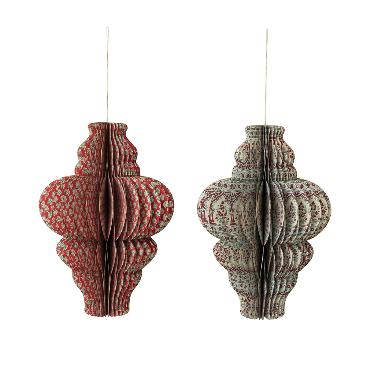 Holiday Honeycomb Finial Ornaments