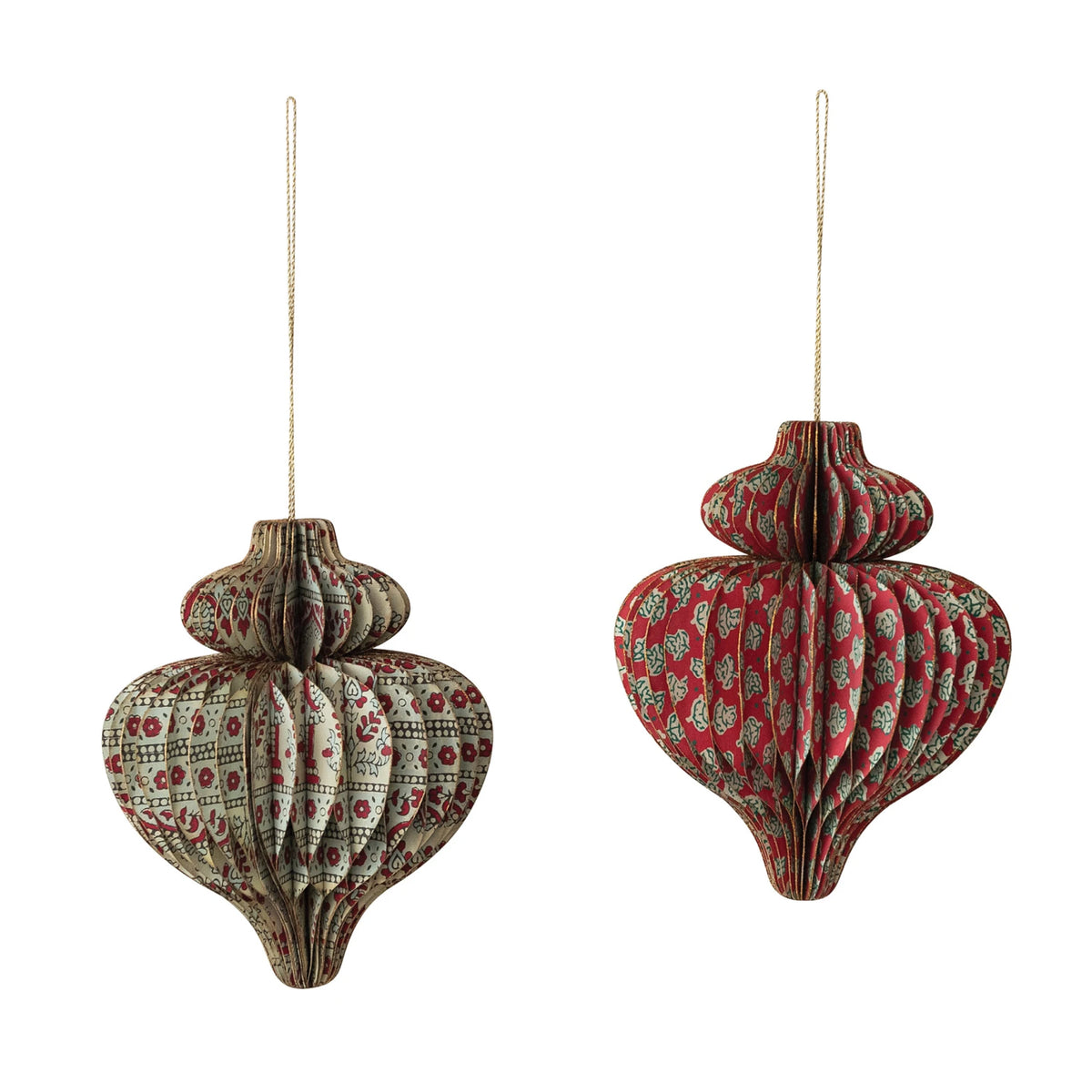 Holiday Honeycomb Finial Ornaments