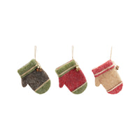 Felt Glove Ornament w/ Pinecone