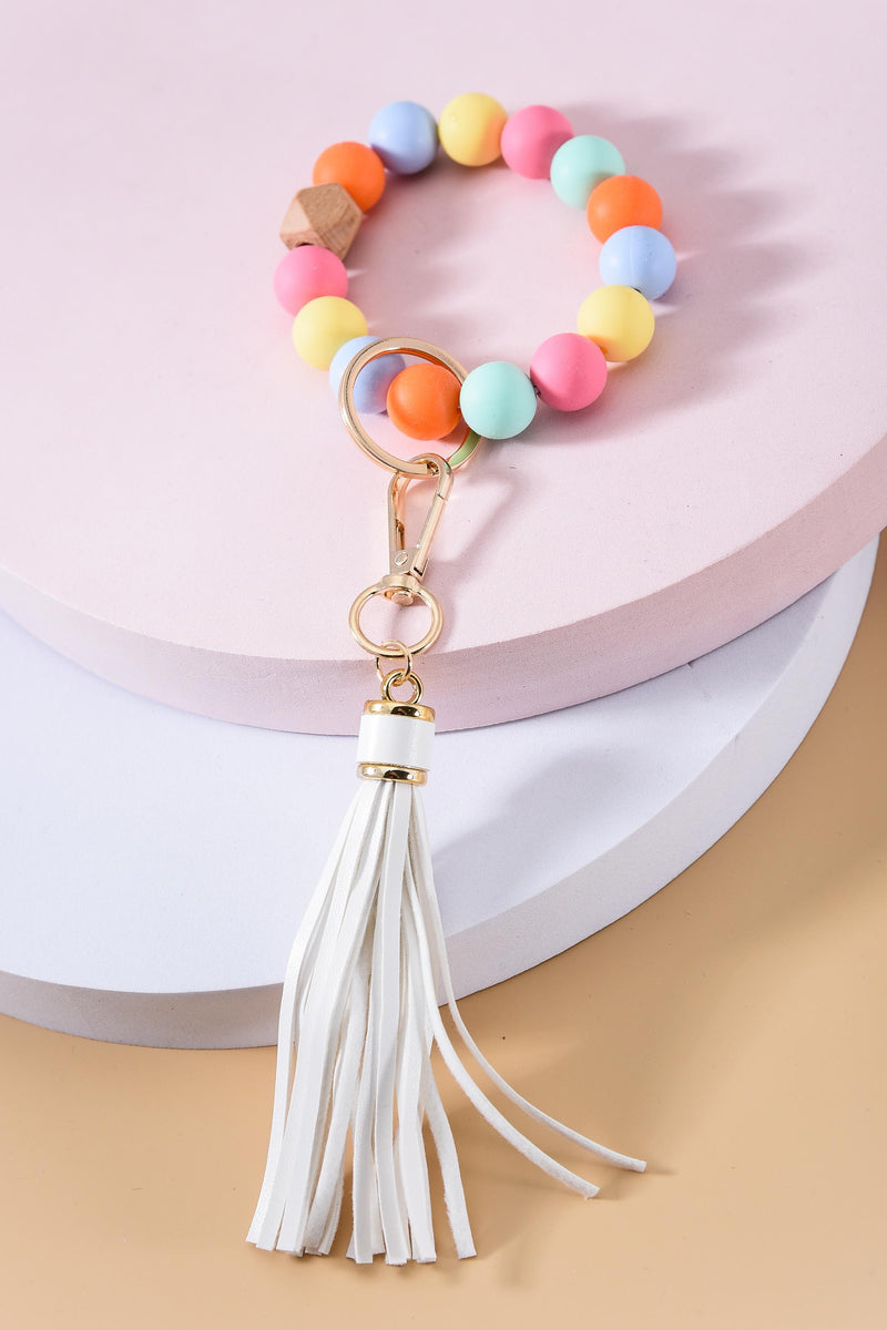 Colorful Beaded Key Ring