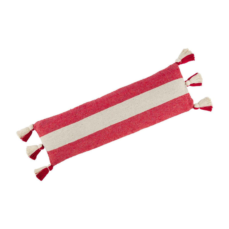 Mud Pie Red and White Stripe Long Pillow