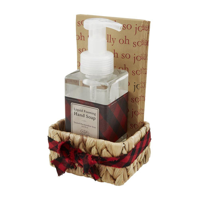 Mud Pie Soap And Guest Towel Basket Set
