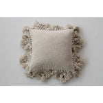 Slub Pillow with Crochet and Tassels