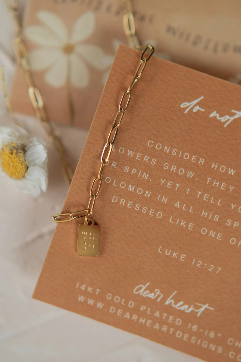 Dear Heart | Do Not Worry Mini Tag Necklace