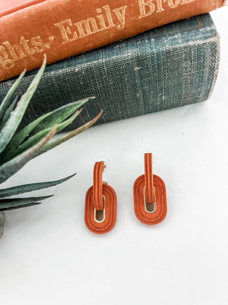 Orange Chain Link Earring