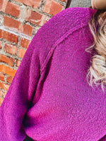 Curvy Puff Sleeve Boat Neck Sweater