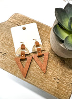 Wooden Triangle Earring