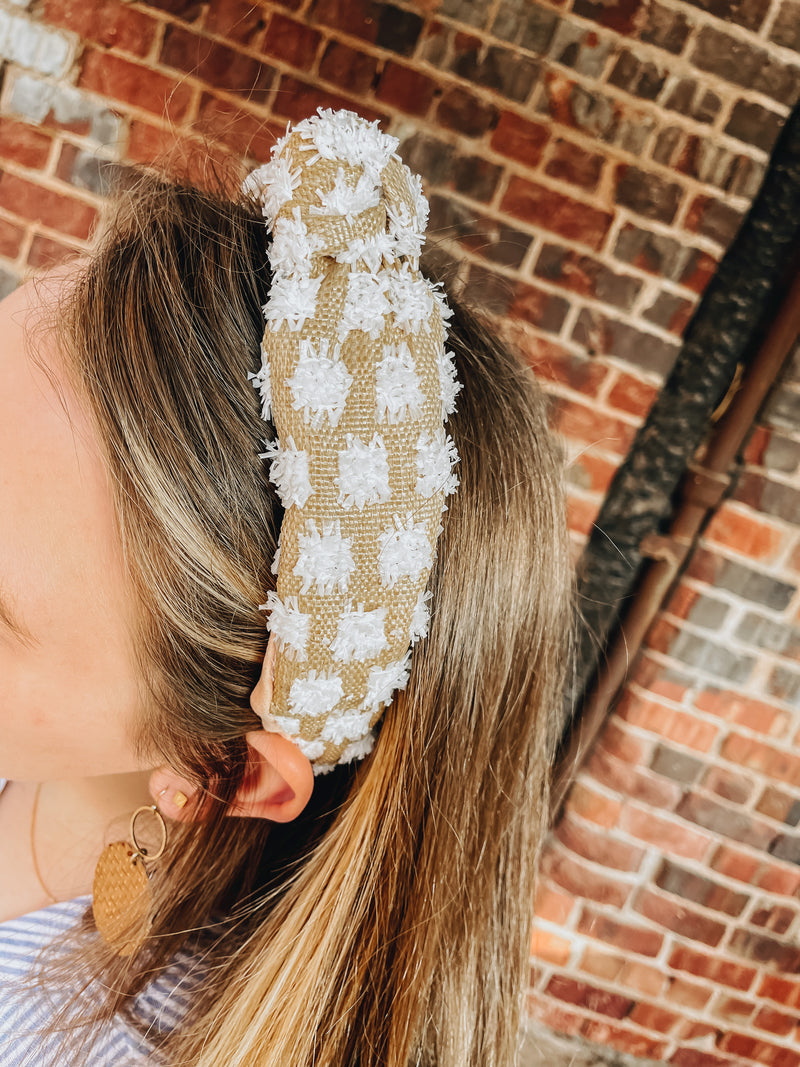 Straw Weaving Top Knot Headband