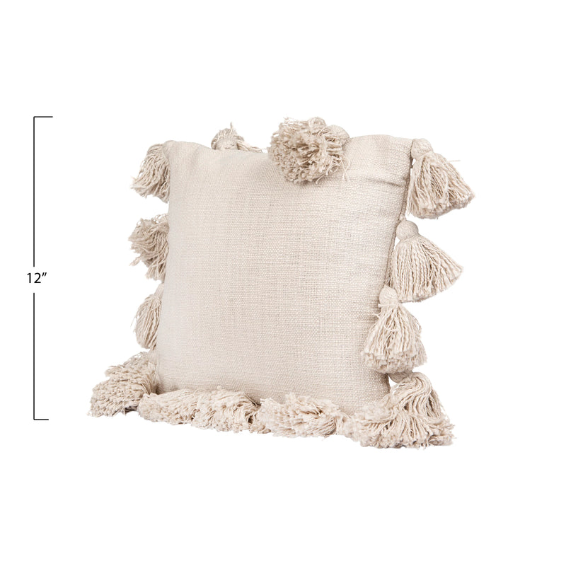 Slub Pillow with Tassels