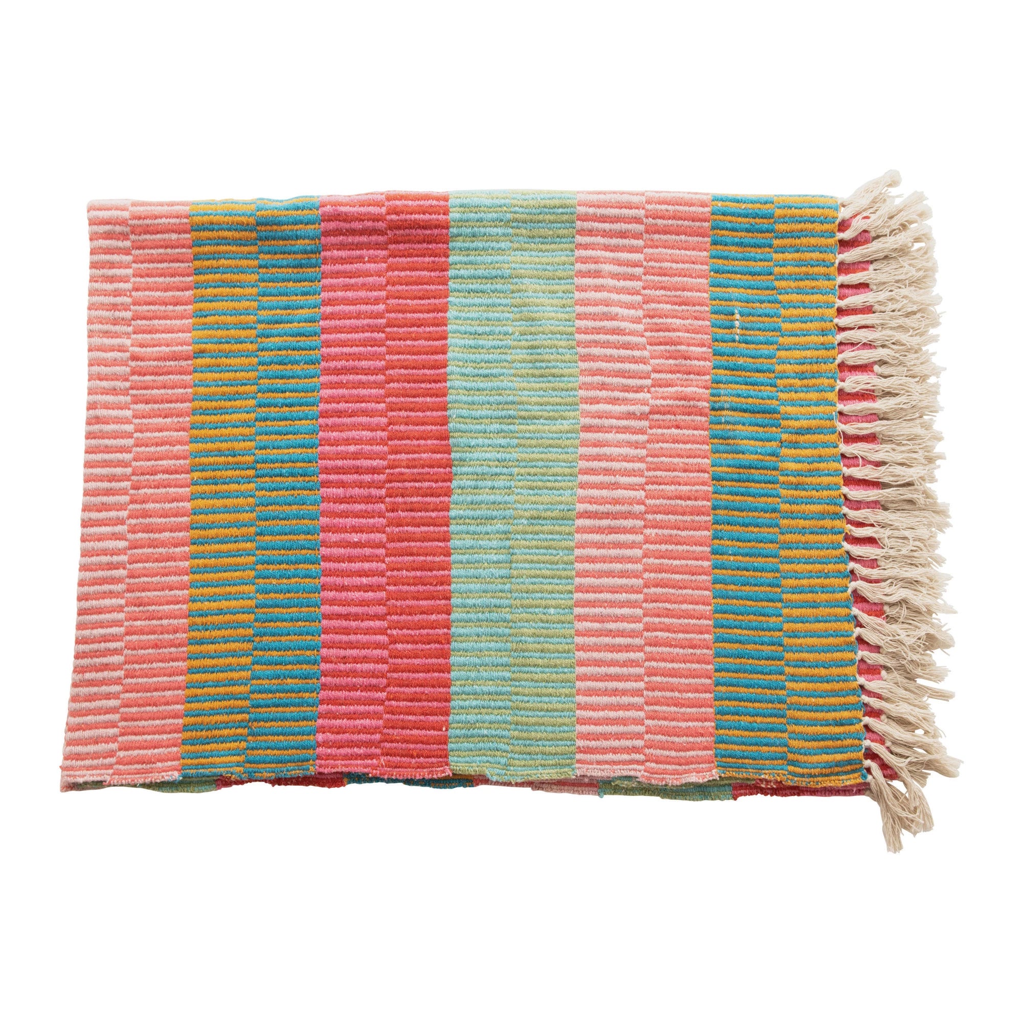 Striped Throw with Tassels